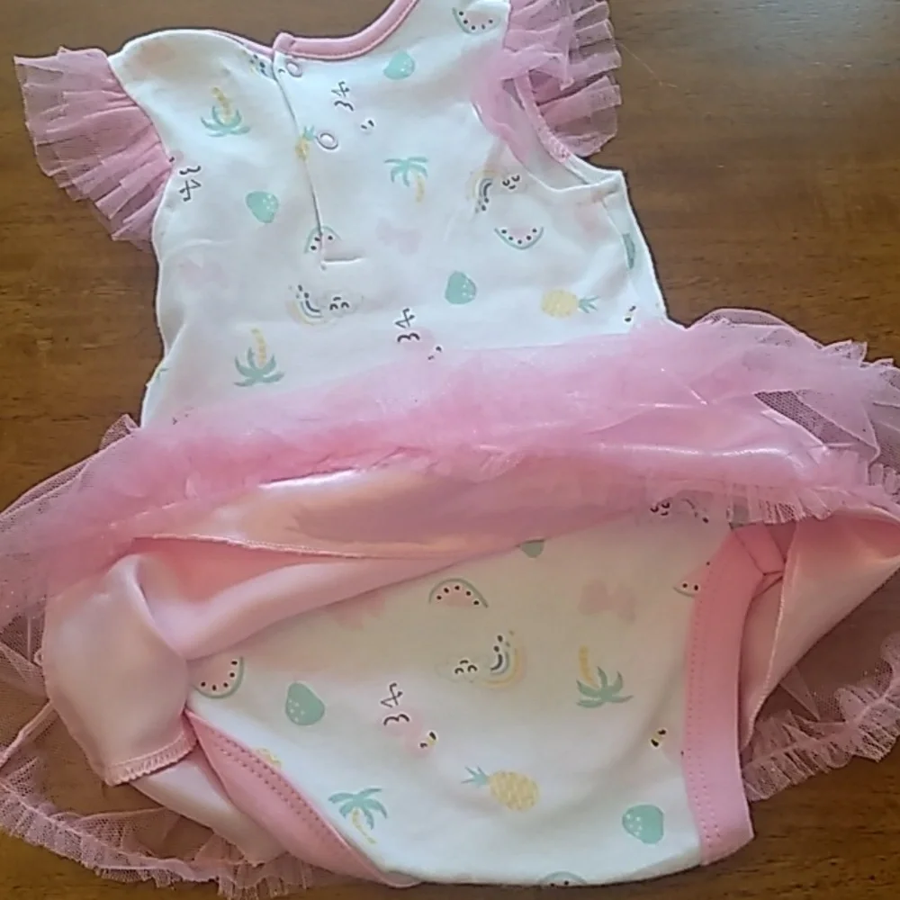 - Limited Too flamingo pink baby dress 3/6 months